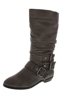 Material Girl NEW Melation Taupe Pleather Slouch Mid Calf Boots Shoes