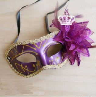 Purple Flower Venetian Costume Masquerade Party Mask