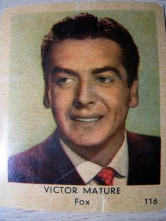 Victor Mature 1950s Val Gum Film Movie Star Card 116
