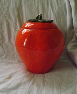 Strawberry Cookie Jar by Maurice of California USA 13 Tall