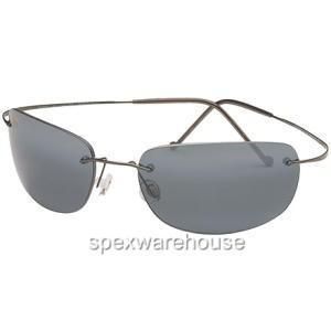 Maui Jim Kapalua 502 02 Gun Titanium Rimless Sunglasses