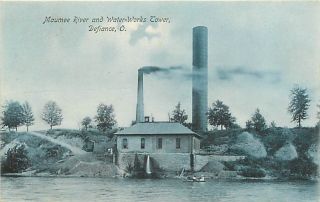 Oh Defiance Maumee River Water Works Tower 1907 T50627