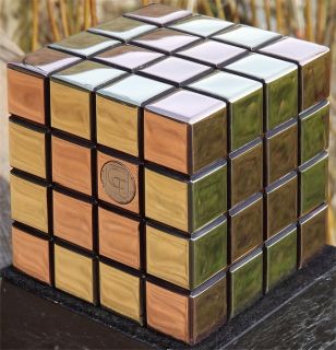 Morphing Cube 75mm Puzzle Cube in Brass Copper by Gare Maxton