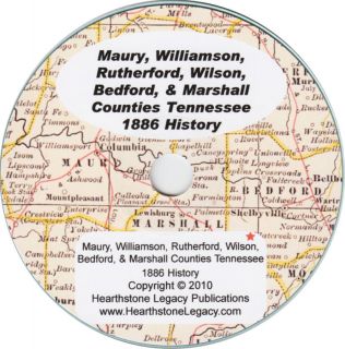 Maury, Williamson, Rutherford, Wilson, Bedford County TENNESSEE 1046