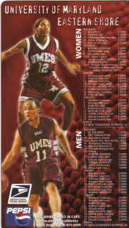 2001 02 Maryland Eastern Shore Hawks Basketball Magnet Schedule  USPS
