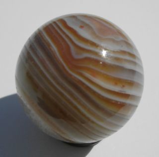 Hand Made Banded Lake Superior Agate Marble Sphere