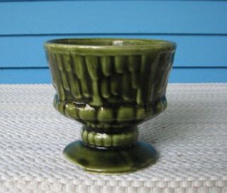 Brush McCoy Pottery Green Pedestal Cup Planter