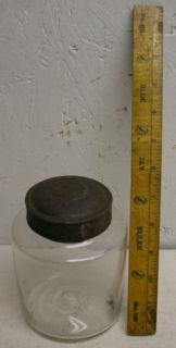 Antique Tin Lid Pontiled Miniature Store Jar Apothecary Drug Store