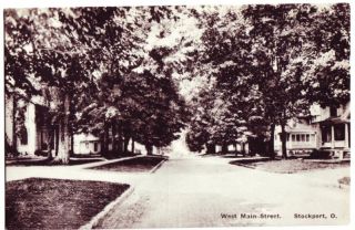 Old Stockport Ohio Postcard Main Street Mcconnelsville