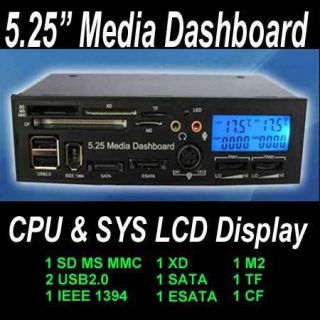 25 Media Dashboard Sys CPU Temperature LCD Cardreade