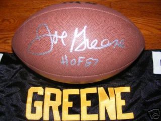 Mean Joe Greene Autographed Wilson NFL Football Pittsburgh Steelers