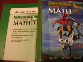 McDougal Littell Algebra 1 California Edition Textbook Assbook 2 Books