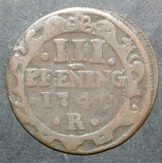 Mecklenburg Rostock 3 Pfennig 1749 R