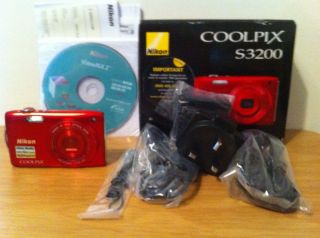 Nikon Coolpix S3200 16 0 MP Digital Camera Red