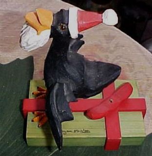 RARE Carved Handpainted Mcnutts Black Bird Figurine