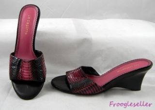 Liz Claiborne womens Melora open toe slide wedge heels shoes 6 5 M