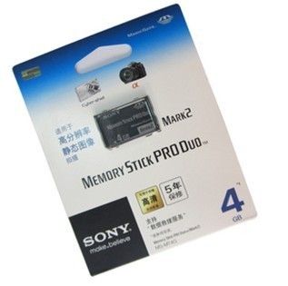 Sony Memory Stick MS Pro Duo Mark 2 4GB 4G 4 G GB Card