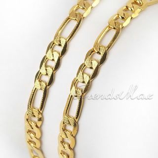 Cool Mens Womens 24K Gold Filled Figaro Necklace Chain 27 GF Jewelry