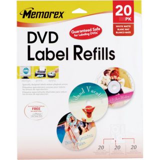 Memorex 3202 0715 White Matte DVD Labels Memorex