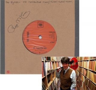 Tambourine Man 45rpm Signed Roger McGuinn Autograph Vinyl Aftal