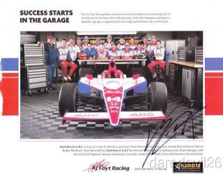 2010 Vitor Meira Signed Gladiator GarageWorks Honda Indy 500 Indy Car