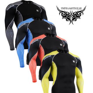 FIXGEAR Mens Tight Sports Clothing Compression Skin Base Layer T