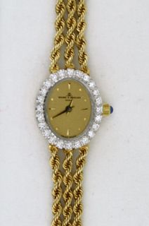 Womens Baume Mercier Geneve 14K Solid Gold Diamond Watch with Original