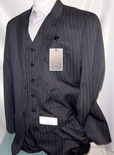 New Sean John Charcoal Gray Pinstripe Mens Suit Suits