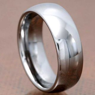 Carbide Classic Mirror Polished Domed Band Mens Wedding Ring
