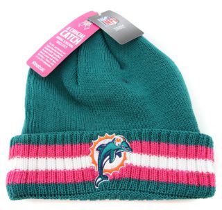Miami Dolphins Breast Cancer Awareness Beanie Skull Cap Hat Made by