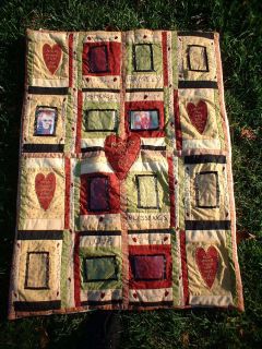 Country Moms Family Memories Photo Display Quilt Wallhanging