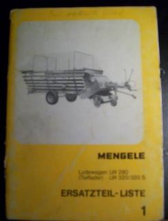 Mengele Ladewagen LW280 LW320 Ersatzteilliste