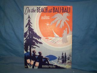  Sheet Music On The Beach At Bali Bali 1936 By Sherman Meskill Silver