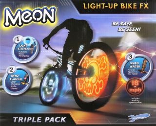 Meon Light Up Bike Bicycle FX Triple PacK for Wheels & Frame Striper
