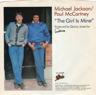 Michael Jackson Paul McCartney The Girl Is Mine PS Mint