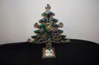 1950s Tin Aluminum Christmas Tree Mexican Folk Art Mexico 50s