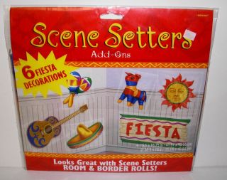 Mexican Fiesta Party Includes 6 Vinyl Wall Decorations Scene Setters