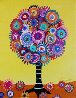 Mexican Folk Art Tree of Life Flowers Blooms Prisarts Original