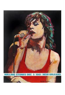 Mick Jagger Rolling Stones 1981 New Orleans Retro Poster