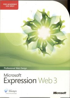 Microsoft Expression Web 3 Academic Box 882224861700