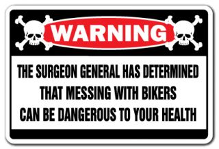 Messing with Bikers Warning Sign Biker Bar Signs Gift Cycles Gang