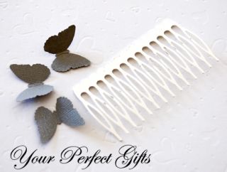 10 3 Silver Metal Hair Comb Wedding Bridal Tiara Craft