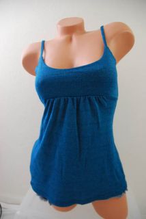 MICHAEL STARS Teal Blue Baby Doll Empire Cami Tank Shirt Top One Size
