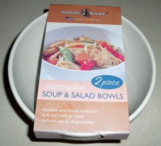 Nordic Ware Microwave Soup Salad Bowls Set of 2 NEW IN PACKAGE Made in