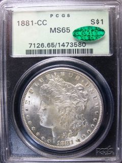 1881 CC Morgan Silver Dollar PCGS MS65 OGH CAC Upgrade