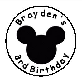 108 Mickey Mouse Birthday Shower Candy Kiss Favor Label Personalized