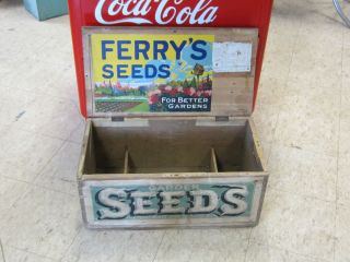 Antique Seed Box Country Store Display Ferry s Lithograph Label Ferrys