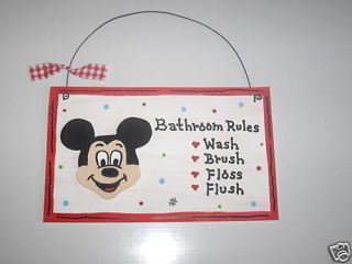 Wood Craft Mickey Mouse Bathroom Wall Hanging Cute