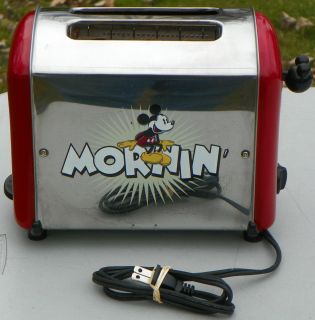Red Chrome Mickey Mouse Musical Toaster Parts or Repair