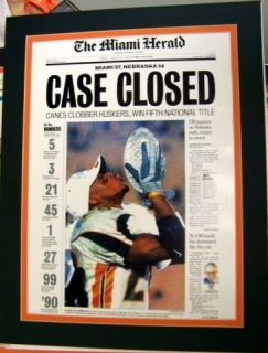 Miami Hurricanes 2001 National Champions Herald Print